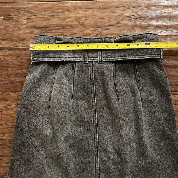 We The Free Black Denim Mini Skirt with Tie Size 26 - Picture 6 of 9